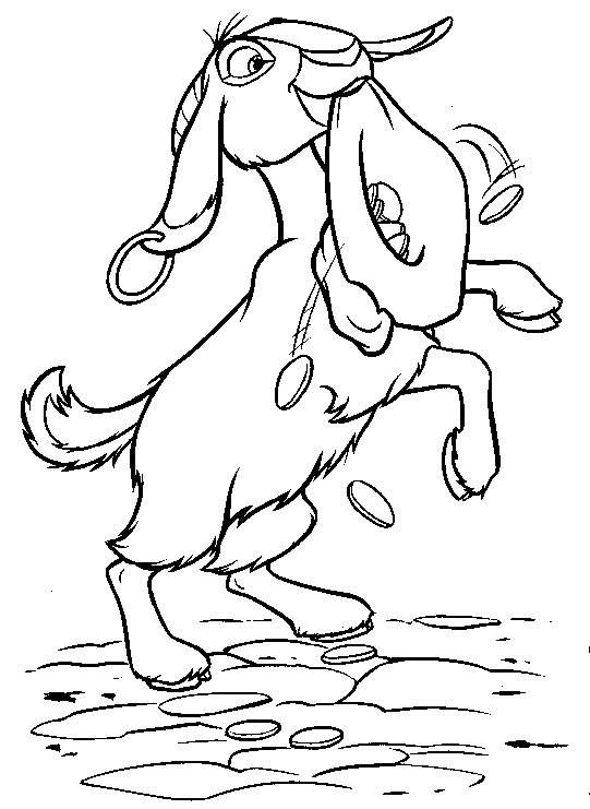 coloriage la chevre d esmeralda recolte les pieces